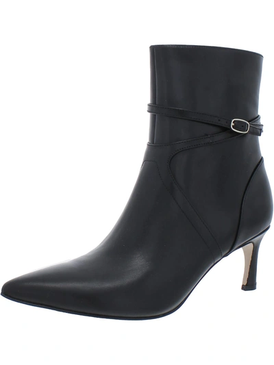 27 Edit Florette Womens Leather Pointed Toe Ankle Boots In Black