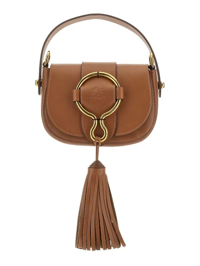 Il Bisonte Designer Handbags "loop" Bag With Logo Engraving In Brown