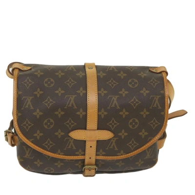Pre-owned Louis Vuitton Saumur Canvas Shoulder Bag () In Brown