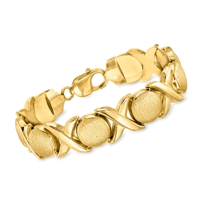 Ross-simons Italian 18kt Gold Over Sterling Xo-link Bracelet