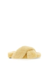 Jil Sander Shearling Slides In Powder