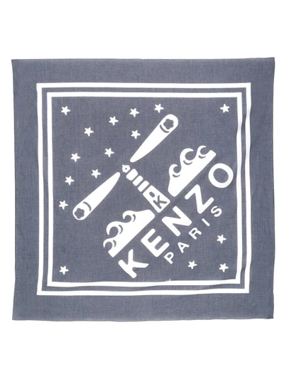 Kenzo Lighthouse Large Scarf In Blue