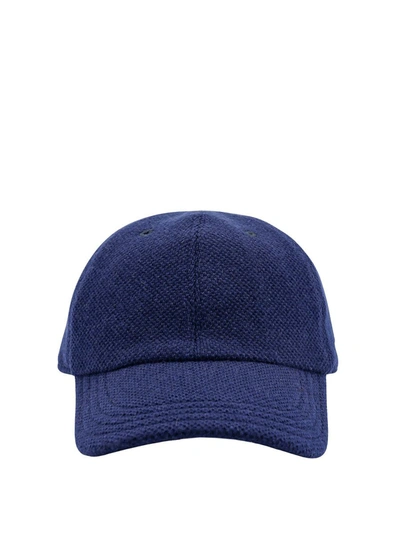 Kiton Logo-embroidered Cashmere Baseball Cap In Blue