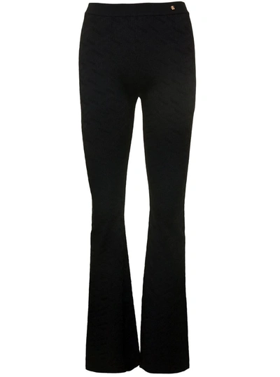 Versace Knit Colour Allover Pants In Black