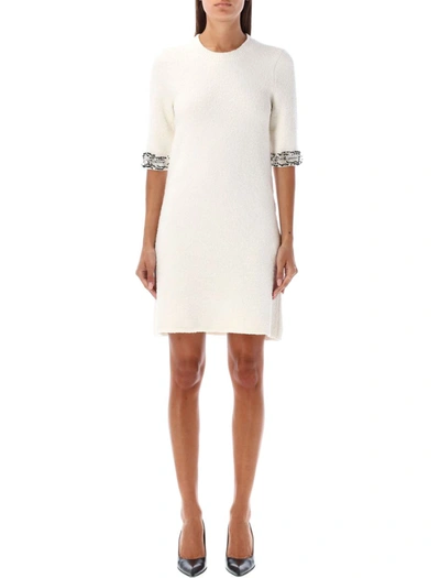 Lanvin Embellished Shift Dress In White