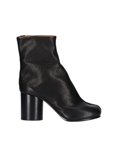 Maison Margiela Tabi Leather Ankle Boots In Black