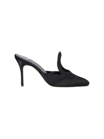 Manolo Blahnik "fugati" Mules In Black