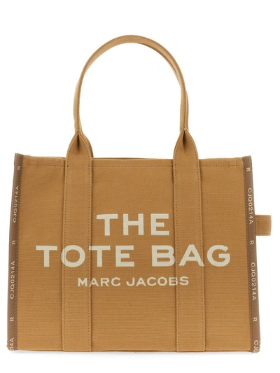 Marc Jacobs "the Tote" Jacquard Large Bag In Beige