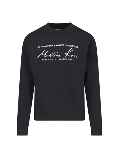 Martine Rose Logo Crewneck Sweatshirt In Black  