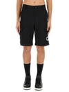 Moschino Logo Cargo Shorts With Pockets And Loops In Black