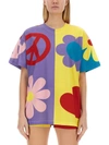 Moschino Jersey T-shirt Symbols In Multicolour