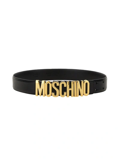 Moschino Leather Belt In Black