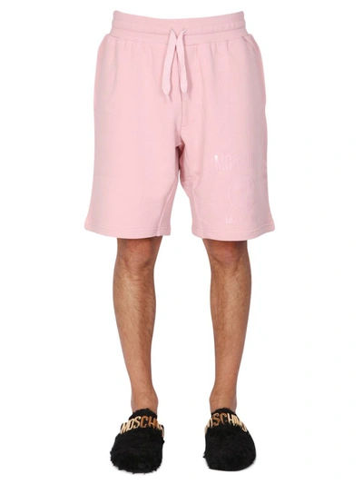 Moschino Short With Logo In Pink