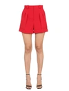 Moschino High-waisted Tailored Shorts With Side Pockets In Red
