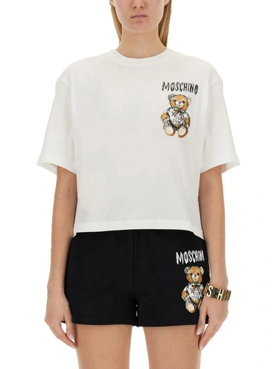 Moschino Teddy Bear Motif T-shirt In White