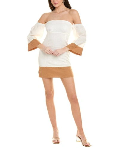 Vix Solid Mercia Linen-blend Dress In White