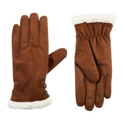 Isotoner Women's Microsuede Touchscreen Gloves In Cognac In Brown
