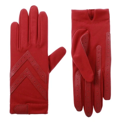 Isotoner Women's Smartdri Chevron Shortie Touchscreen Gloves In Chili In Red