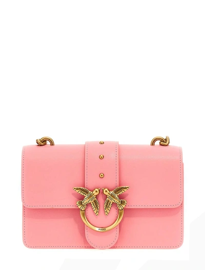 Pinko Mini Love Bag One Simply Crossbody Bag In Rosa Marino-antique Gold
