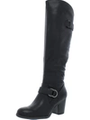 NATURAL SOUL TRISH WOMENS FAUX LEATHER TALL KNEE-HIGH BOOTS