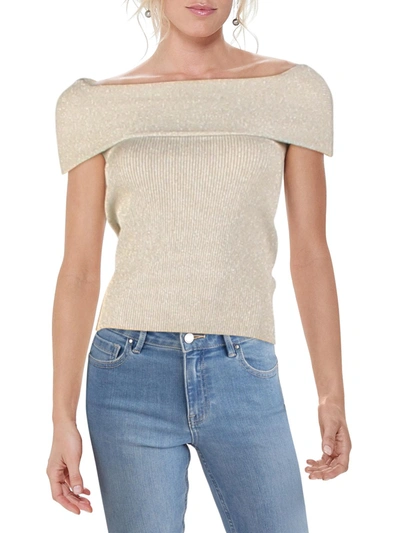 3.1 Phillip Lim / フィリップ リム Womens Metallic Ribbed Knit Top In Beige