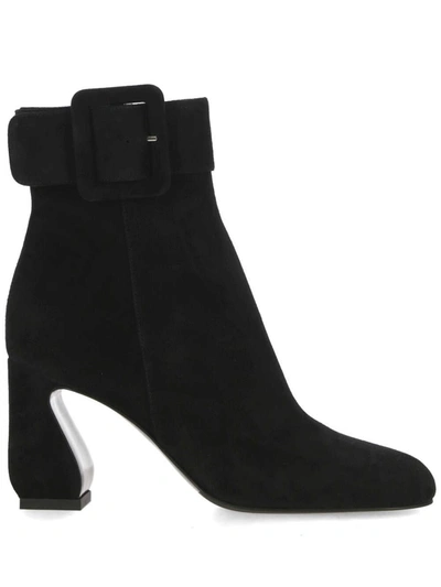 Si Rossi 85mm Square-toe Leather Boots In Black