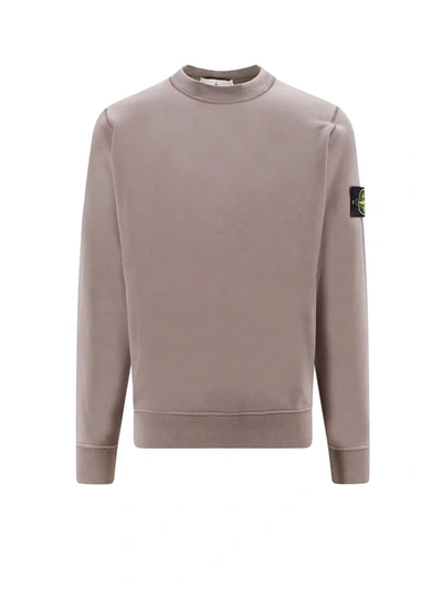 Stone Island Logo Patch Crewneck Sweatshirt In Grey