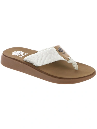 Yellowbox Grant Womens Thong Open Toe Slide Sandals In White