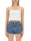Alexander Wang T T By Alexander Wang Denim Shorts In White