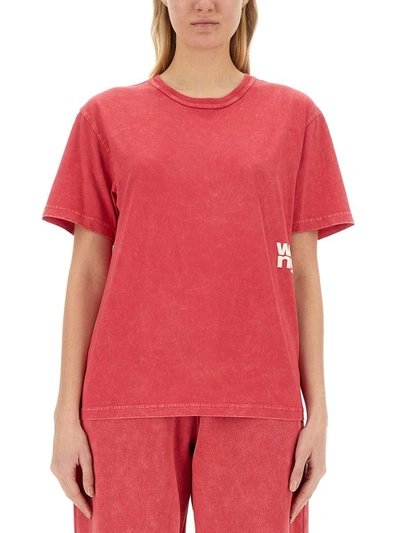 Alexander Wang T T-shirt With Logo In Pink