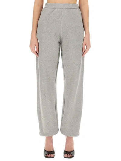 Attico Penny Logo-appliqué Cotton Track Pants In Grey