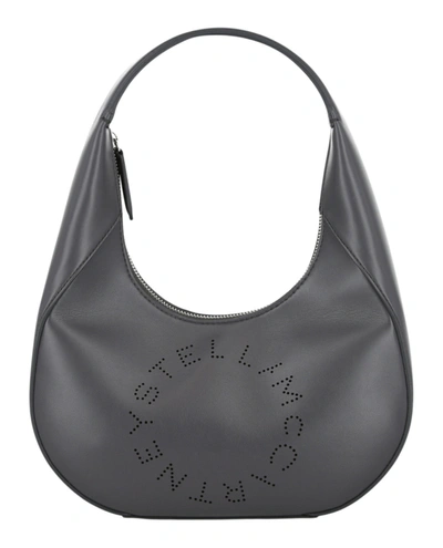 Stella Mccartney Logo Hobo Shoulder Bag In Grey