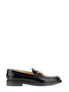Tod's Leather Loafer Shoes In Black