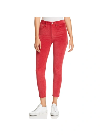 Rag & Bone Womens Velvet High Rise Colored Skinny Jeans In Pink