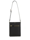 Tom Ford Logo Leather Crossbody Bag In Black