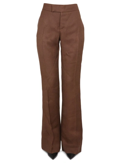 Tom Ford Pleat Detailed Flared Trousers In Brown