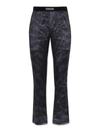 Tom Ford Silk Pants With Logoed Name Elastic Waistband In Dark Brown