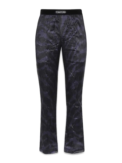 Tom Ford Graphic Printed Straight-leg Trousers In Dark Brown