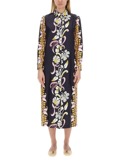 Tory Burch Dress With Print In Multicolour