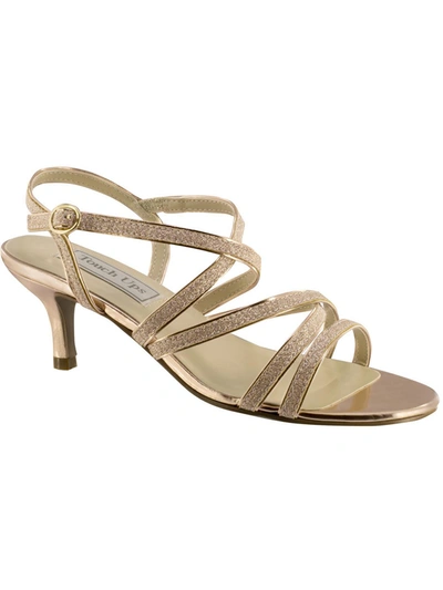 Benjamin Walk Emery Womens Faux Leather Dressy Slingback Sandals In Beige