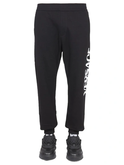 Versace Jogging Pants With Logo In Black