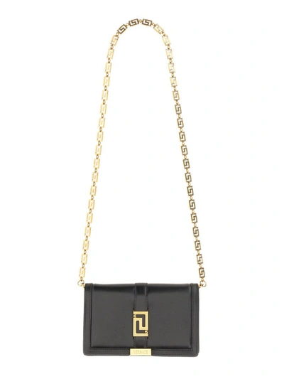 Versace Mini "greca Goddess" Bag In Black
