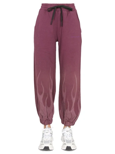 Vision Of Super Corrosive Flames Pants In Bordeaux