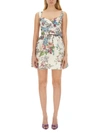 Zimmermann Matchmaker Belted Printed Linen And Silk-blend Mini Dress In Multicolour