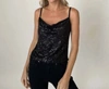 Six/fifty New Year Sequin Tank In Black In Black