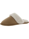 Izod Womens Faux Fur Slip On Slide Slippers In Multi
