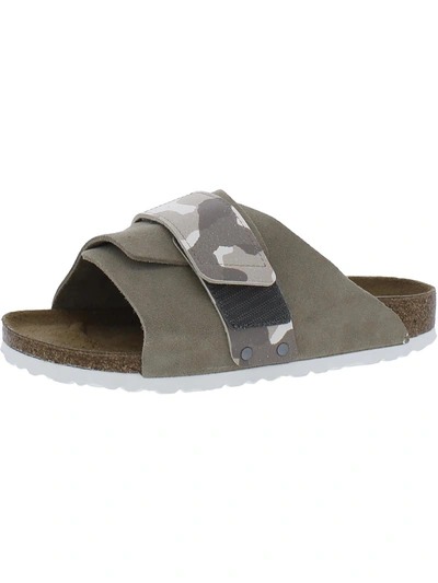 Birkenstock Kyoto Womens Solid Flat Slide Sandals In Grey