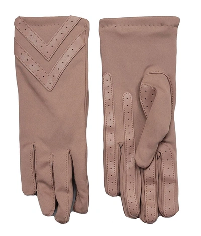 Isotoner Women's Chevron Spandex Gloves In New Blush In Brown