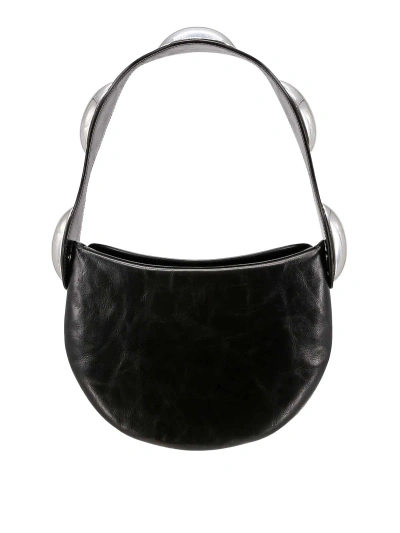Alexander Wang Leather Shoulder Bag With Craquel  Effect In Black