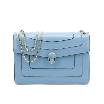 Tiffany & Fred Paris Tiffany & Fred Smooth Leather Foldover Crossbody/shoulder Bag In Blue